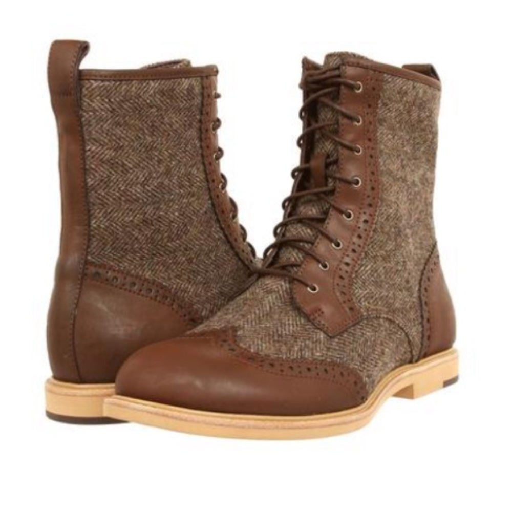 UGG Gold Kioni Tweed Boots Brown Formal Shoes Sz 7